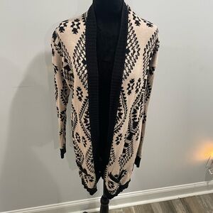 Black and Cream Patterned Women's Sweater